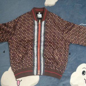 BURBERRY Brown Men's Striped Casual Jacket